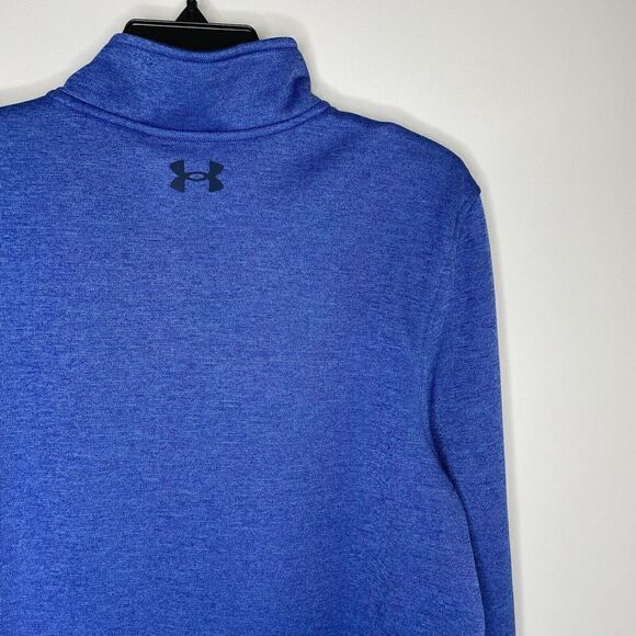 UNDER ARMOUR Golf Sweatshirt Mens Medium Blue Storm 1/4-Zip Loose Pullover - Picture 8 of 12